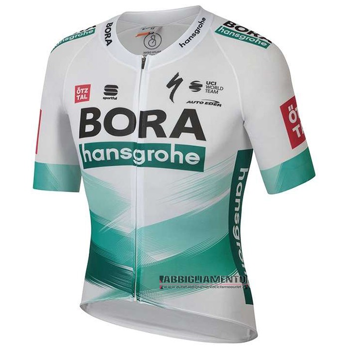 Abbigliamento Bora-hansgrone 2020 Manica Corta e Pantaloncino Con Bretelle Bianco Verde - Clicca l'immagine per chiudere